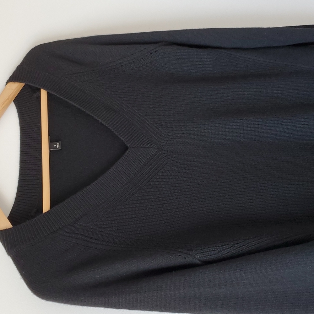 Talbots V-Neck Black Wool Cashmere Blend Knit Cardigan Sweater Women's Sz S - Picture 6 of 9